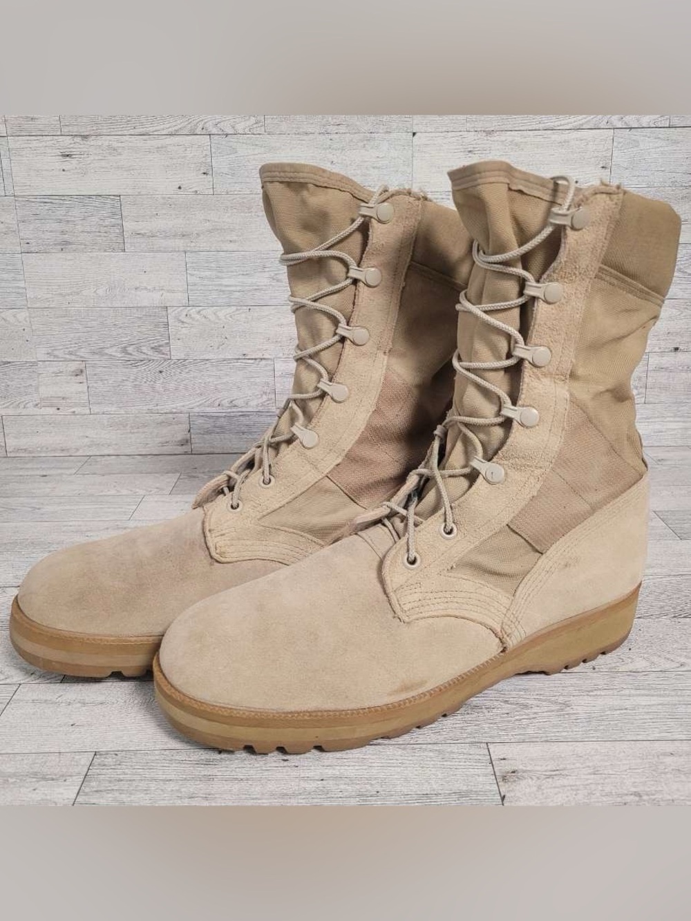Men's Army Dessert Tan Suede Military Hot Weather Tactical Combat Boots Size 10